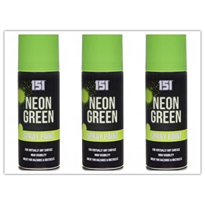 Image of 3 X GREEN FLUORESCENT NEON spray can paint 200ML Graffiti (Banksey) NO CFCs