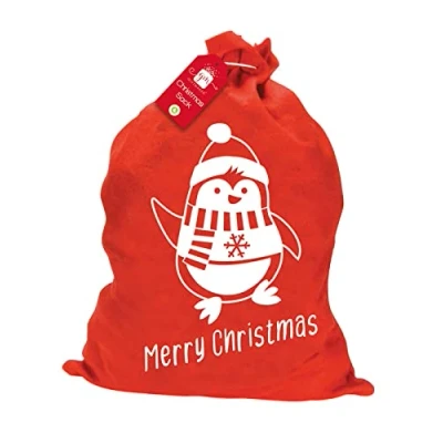 Image of Gift Maker Childrens Novelty Christmas Santas Sack Red Penguin Design