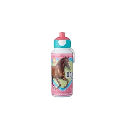 Image of Mepal Drinking Bottle Pop Up Campus Leak Proof Drink For School BPA Free &amp; Dishwasher Safe 400 ml My Horse