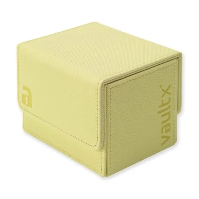 Image of Vault X Trading Card Sideloading Deck Box, 100+ sleeved cards, Premium Exo Tec Material, Holder Storage Detachable Magnetic Lid, for MTG Commander Game, TCG (Pastel Yellow)