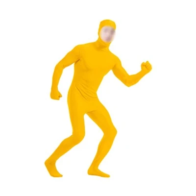 Image of lucky baby store Boys&#039; Mens Full Body Open Face Spandex Lycra Unitard Mask Zentai Costume Bodysuit (XXXL, yellow)