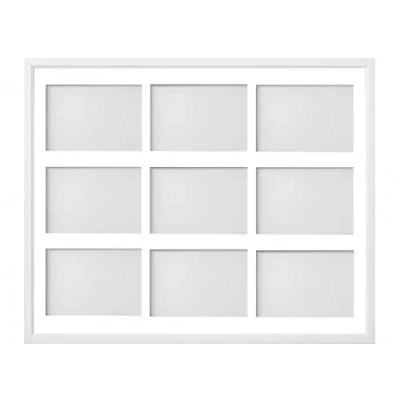 Image of Frame Company Drayton Multi Aperture Photo Frame, White, 20x16 for 6x4 inch (x9)