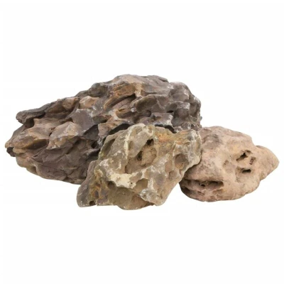 Image of vidaXL Natural Dragon Stones Grey Aquarium Decorative Rocks 10 kg, 40 cm Versatile Landscaping Accessory for Aquatic Life