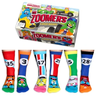 Image of United Oddsocks Zoomers Box 6 For Boys UK 12 5.5 EUR 30.5 38.5 US 13.5 8