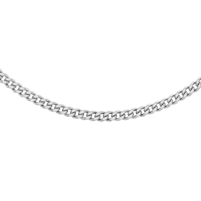 Image of Carissima Gold Women&#039;s 9 ct White 1 mm Diamond Cut Adjustable Curb Chain Necklace of Length 41 cm/16 Inch 46 cm/18