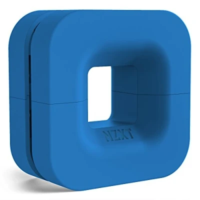 Image of NZXT Puck Cable Management and Headset Mount Compact Size Silicone Construction Powerful Magnet for Computer Case Mounting Blue