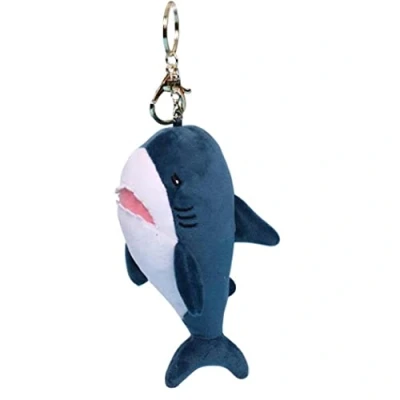 Image of 1pc Cartoon Shark Plush Keyring Mobile Phone Key Chain Bag Charm Pendant Backpack Hanging Keychain Clasp Car Accessories