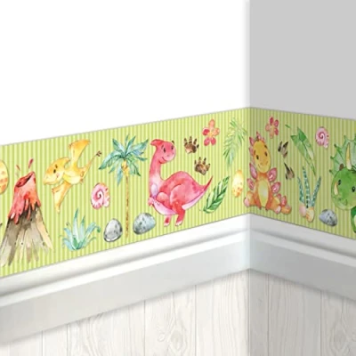 Image of Papierdrachen Children&#039;s Border, Dino Room, Wallpaper for Children, Beautifying Walls and Themed Rooms, Wall Decoration Boys Girls, Set of 4