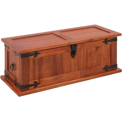 Image of vidaXL Solid Acacia Wood &amp; MDF Storage Chest Versatile Wooden Box for Clothes, Books, Toys Can be used as Coffee Table, Side Table