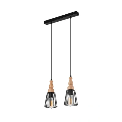 Image of Ingrid Bar Pendant Ceiling Light Black, 2x E27