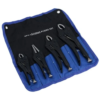 Image of AB Tools 4pc Locking Grip Wrench Set Vice Pliers Mole Grips Heavy Duty AT017