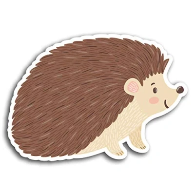 Image of 2 x 10cm Fun Hedgehog Animal Vinyl Stickers Sticker Laptop Luggage #19373 (10cm Wide)