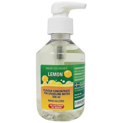 Image of Citron Sparkling Water Flavouring Drops 200ml with Pump Bottle Makes 100 Litres 1 500 Zero Sugar &amp; No Calories Just Add 2 Pumps to Litre