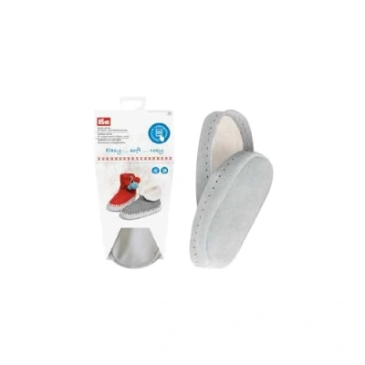Image of Prym Leather Soles Slipper and Sock, Grey, 23 x 11 3 cm