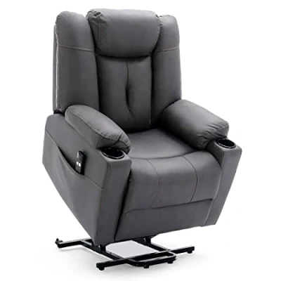Image of More4Homes AFTON ELECTRIC FABRIC SINGLE MOTOR RISER RECLINER LIFT MOBILITY TILT CHAIR CHARCOAL