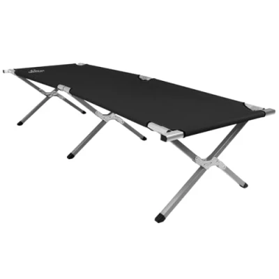 Image of Charles Bentley Odyssey, Single, Folding, Portable, Camp Bed, For Travel, Heavy Duty, Lightweight, Waterproof, Tear Resistant, Easy Set Up, Carry Bag, Compact, Assembly, Black (190x63x43cm)