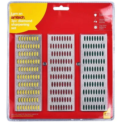Image of Amtech E2500 3 Piece Diamond Stone Sharpening Set