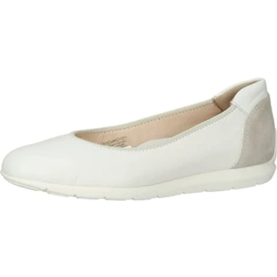 Image of ARA Women&#039;s Slipper Ballet Flat, Cream Shell, 6.5 UK