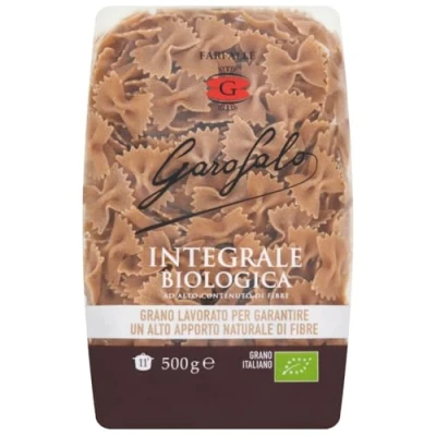 Image of Garofalo Wholewheat Organic Farfalle Dry Pasta, 500g (Pack of 1)