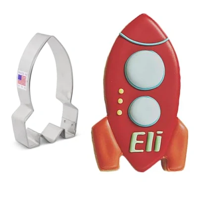 Image of Space Rocket Cookie Cutter 10.2 cm, Made in USA by Ann Clark