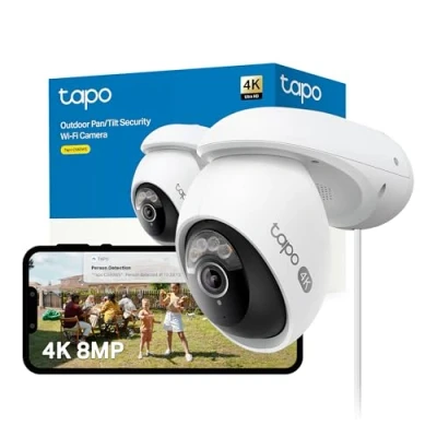 Image of Tapo C560WS 4K 8MP Security Camera Outdoor, Outdoor Camera,Local Facial Recognise,Starlight Colour Night,CCTV Camera,IP66,360AI Detection,WiFi 6,Flexible Storage,Google Home/Alexa,No Monthly fee