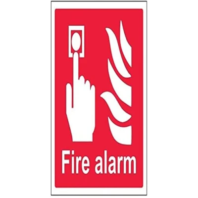Image of V Safety Fire Alarm Logo Sign 200mm x Self Adhesive Vinyl