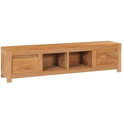 Image of vidaXL TV Cabinet 115x30x35 cm Solid Teak Wood