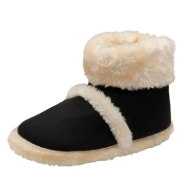 Image of DUNLOP Ladies Slippers Comfortable Ankle Booties Memory Foam Boots Indoor Outdoor (Black Ava, UK Footwear Size System, Adult, Women, Numeric Range, Medium, 7, 8)