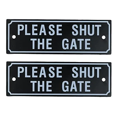 Image of AB Tools 2PK Please Shut The Gate Home Garden Fence Sign