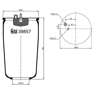 Image of 81436010160, 81436016071 Boot, air suspension FEBI BILSTEIN 39857 Rear Axle Left, Right