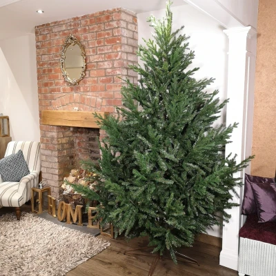 Image of 8ft 240cm Green Glenshee Spruce Artificial Christmas Tree PE and PVC Mix Natural Look