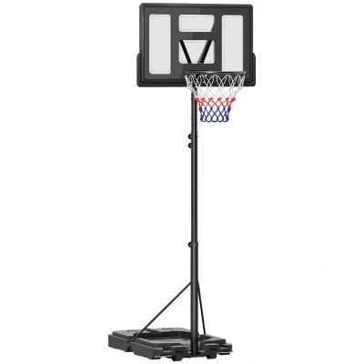 Image of SPORTNOW Basketball Hoop Outdoor, and Stand with 10 Level Adjustable Height, Weighted Base, Portable on Wheels, 2.3 3.05m, for Teens, Juniors, Adults