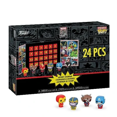Image of Funko Advent Calendar: Marvel 24pc Iron Man (Pocket POP!) Comics 24 Days Of Surprise Collectable Vinyl Mini Figures Mystery Box Gift Idea Holiday Xmas for Girls, Boys &amp; Kids