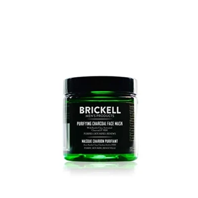 Image of Brickell Men&#039;s Purifying Charcoal Face Mask, Natural and Organic Activated Mask With Detoxifying Kaolin Clay, 118 mL, Unscented