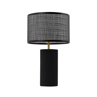 Image of Lindby Sorscha table lamp, black, iron, Ø 26 cm