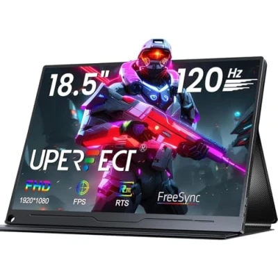 Image of UPERFECT Portable Monitor 18.5 inch 120Hz 1080P FHD Matte USB C mini HDMI Display, with VESA Hole/Smart Cover, External for Laptop/PS4/5/Phone/PC