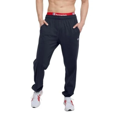Image of Champion Men&#039;s Closed Bottom Jersey casual pants, Navy, L UK