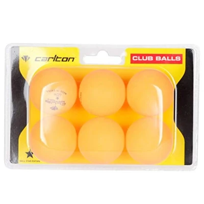 Image of Carlton Unisex Club Table Tennis Balls 6 Pack Orange One Size