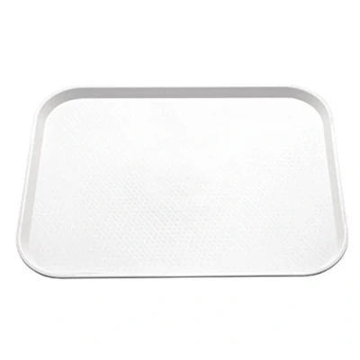 Image of Olympia Kristallon Fast Food Tray, Small Size: 345 x 265 mm/ 13.5 10.5 inch, White Polypropylene, Plastic Rectangular Restaurant Serving Commercial Bistro and Home Use, GF995