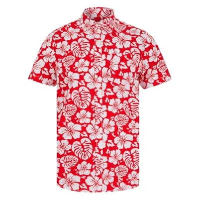 Image of Tokyo Laundry Men&#039;s &#039;Hamoa&#039; Tropical Floral Print Short Sleeve Cotton Poplin Hawaiian Shirt