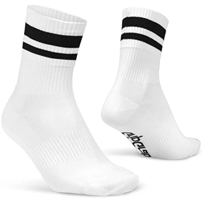 Image of GripGrab Original Stripes 70s Retro Crew Style Summer Cycling Tube Socks Breathable Coolmax Performance Bicycle Sports