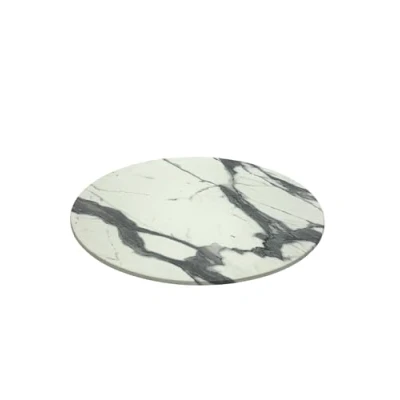 Image of BE Furniture 70 cm Round Romeo White Marble Effect Bistro Table Top