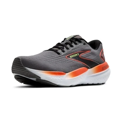 Image of BROOKS Men&#039;s Glycerin 21 Running Shoe, Grey Mandarin/Red Green, 8 UK