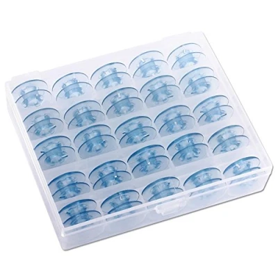 Image of Bobbins for Pfaff Sewing Machines in Practical Box Pack of 25 Blue