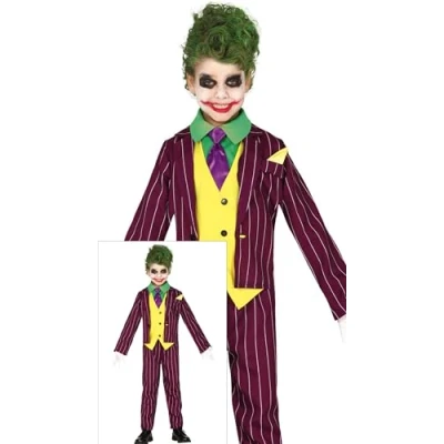 Image of Child Crazy Villain Joker Inspired Costume