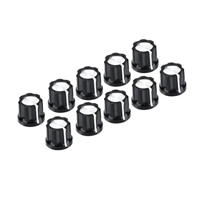 Image of Tbest potiknopf gitarre,Volume Tone Knobs, 10Pcs Guitar Bass Volume Knob Durable Potentiometer Control Knobs s replacement for D Shaped Shaft Electric