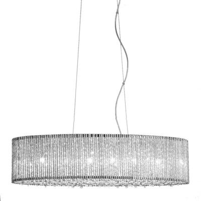 Image of Italux Lighting Modern Hanging Pendant Silver 6 Light with Clear Shade, G9