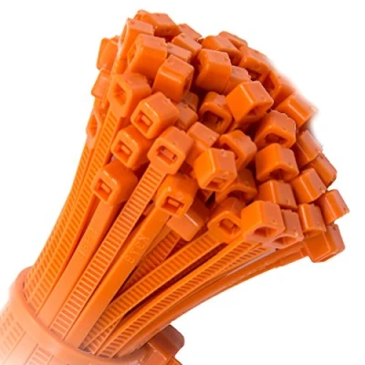 Image of 100x Strong Quality Orange Cable Ties 300mm x 7.6mm Heavy Duty Heat &amp; Cold Resistant Zip