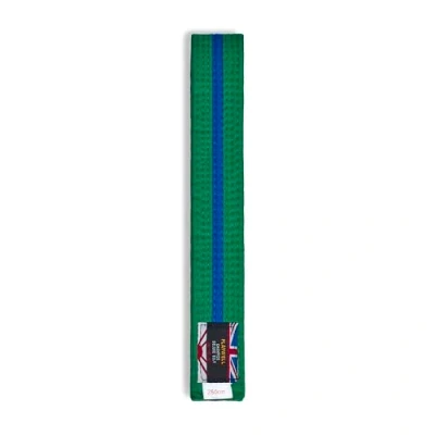 Image of Martial Arts Cotton Striped Coloured Grading Belt Green With Blue Stripe (220cm)