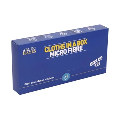 Image of Arctic Hayes Microfibre Cloths, All Purpose Cleaning Towels, Box of 12, Light Blue